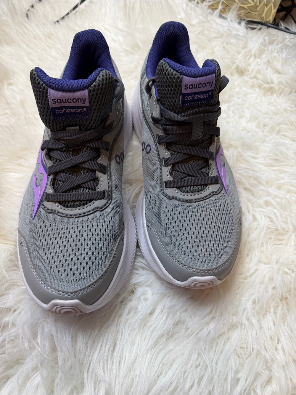 Saucony Women's Gray & Purple Cohesion Running Sneakers